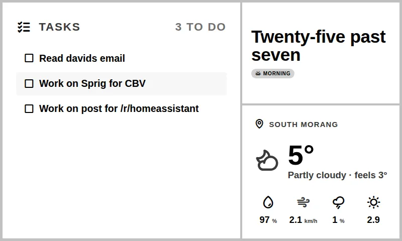 Today dashboard rendered on a 800×480 e-ink panel